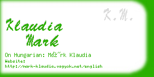 klaudia mark business card